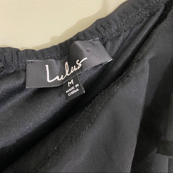 🆕 Lulus Sz Md Romantic Mood Black Off Shoulder - Picture 6 of 8